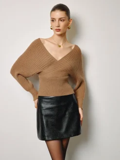 COMMENSE Criss Cross Cinched Waist Sweater* Knitwear|Tops