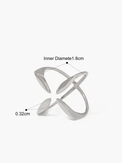 COMMENSE Criss Cross Four-Leaf Open Ring* Rings & Bracelets|Accessories
