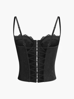 COMMENSE Criss Cross Lace Cami Top* Tank Tops & Camis