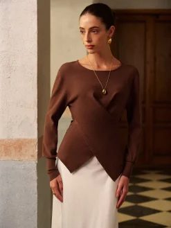 COMMENSE Criss Cross Split Knit Top* Knitwear|Tops