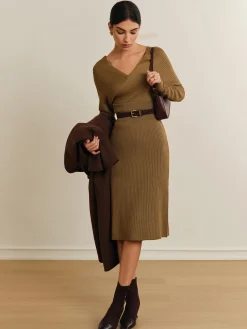 COMMENSE Criss Cross Sweater Dress Without Belt* Sweater Dresses|Vacation Dresses