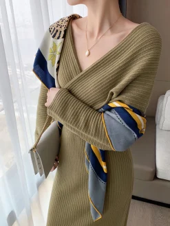 COMMENSE Criss Cross Sweater Dress Without Belt* Sweater Dresses|Vacation Dresses