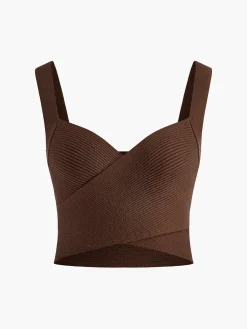 COMMENSE Criss Cross Sweetheart Crop Sweater Vest* Sweater Vests|Sweaters & Cardigans