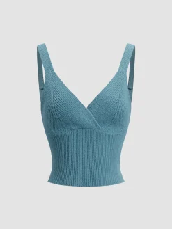 COMMENSE Criss Cross Tie Back Crop Sweater Vest* Sweater Vests|Sweaters & Cardigans