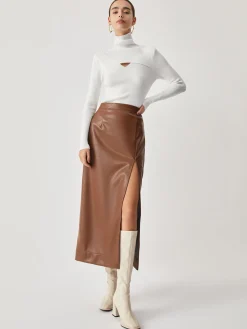 COMMENSE Criss Cross Turtleneck Long Sleeve Knit Top* Sweater Tops|Sweaters & Cardigans