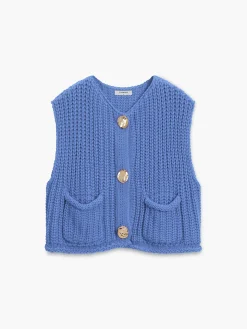 COMMENSE Crochet Button-Front Sweater Vest* Sweater Vests|Sweaters & Cardigans