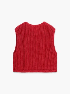 COMMENSE Crochet Button-Front Sweater Vest* Sweater Vests|Sweaters & Cardigans