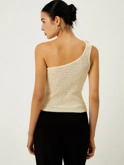 COMMENSE Crochet Rosette Decor One Shoulder Vest* Sweater Vests|Sweaters & Cardigans