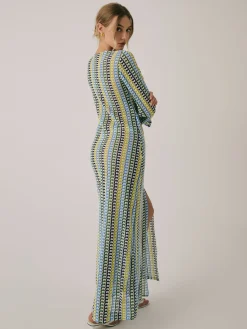 COMMENSE Crochet Vacation Split Long Dress* Vacation Dresses|Summer Dresses