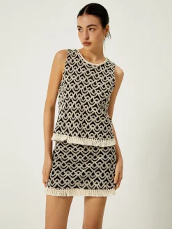 COMMENSE Crochet Wave Pattern Tassel Decor Tank Top* Tank Tops & Camis|Matching Sets