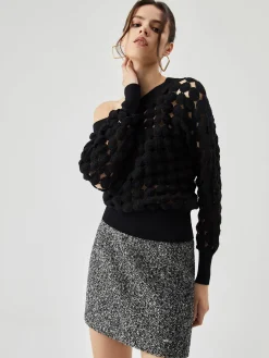 COMMENSE Crocheted Circle Hollow Off Shoulder Blouse* Blouses & Shirts|Tops