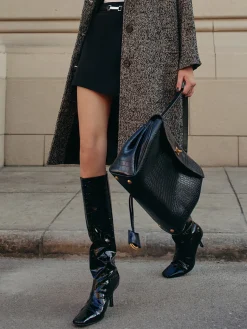 COMMENSE Crocodile Pattern Knee High Boots* Shoes|Accessories