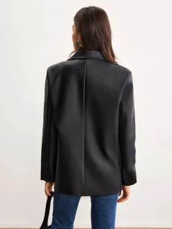 COMMENSE Crocodile PU Leather Button Blazer* Outerwear|Blazers