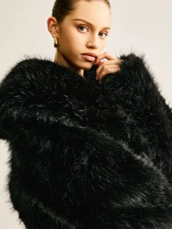 COMMENSE Crop Faux Fur Warm Coat* Outerwear|Crop Tops