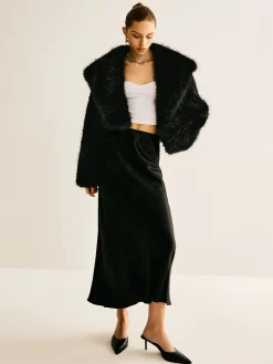 COMMENSE Crop Faux Fur Warm Coat* Outerwear|Crop Tops