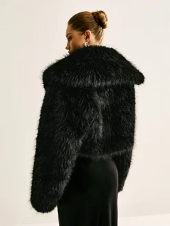 COMMENSE Crop Faux Fur Warm Coat* Outerwear|Crop Tops