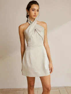 COMMENSE Cross Halter Backless Short Dress* Casual Dresses|Cocktail & Party Dresses