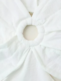 COMMENSE Cutout Flower Backless Long Dress* White Dresses|Cocktail & Party Dresses