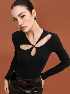 COMMENSE Cutout Skinny Bodysuit* Bodysuits|Bodysuits