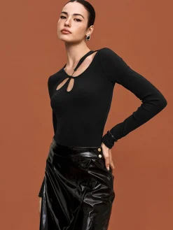 COMMENSE Cutout Skinny Bodysuit* Bodysuits|Bodysuits