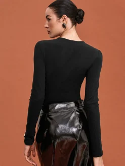 COMMENSE Cutout Skinny Bodysuit* Bodysuits|Bodysuits
