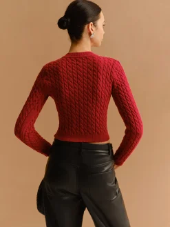 COMMENSE Cutout Twist Crop Sweater* Knitwear|Tops