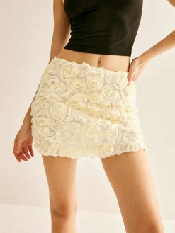 COMMENSE 3D Flower Chiffon Mini Skirt* Skirts|Bottoms
