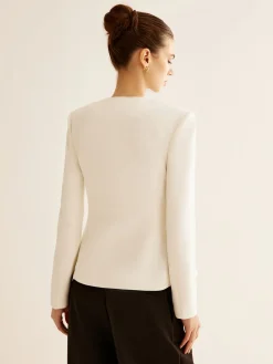 COMMENSE Deep V-Neck Button Slim Blazer* Outerwear|Blazers