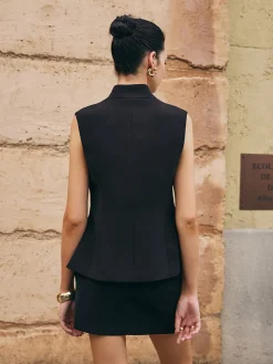 COMMENSE Deep V-Neck Button Slim Vest* Outerwear|Vests