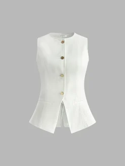 COMMENSE Denim Peplum Vest With Shorts Set* Shorts Sets|Shorts