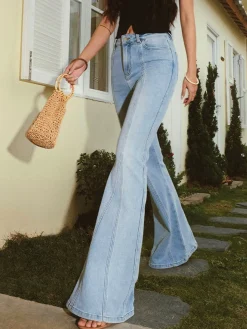 COMMENSE Denim Pockets Flare Jeans* Jeans|Pants