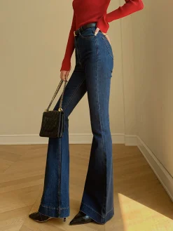COMMENSE Denim Slim Bootcut Jeans Without Belt* Jeans|Pants
