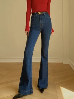 COMMENSE Denim Slim Bootcut Jeans Without Belt* Jeans|Pants
