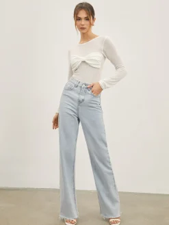 COMMENSE Denim Straight Leg Jeans* Jeans|Pants