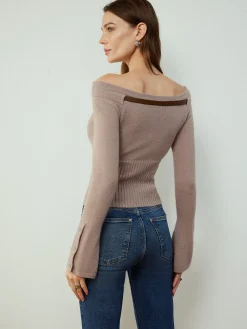 COMMENSE Detachable Belt Cinched Knit Top* Sweater Tops|Sweaters & Cardigans