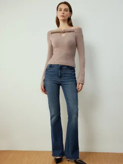 COMMENSE Detachable Belt Cinched Knit Top* Sweater Tops|Sweaters & Cardigans