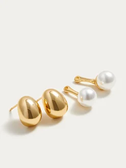 COMMENSE Detachable-Peal en Bean Stud Earrings* Accessories