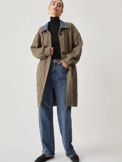 COMMENSE Diamond Stitch Knitting Longline Cardigan* Cardigans|Sweater Tops