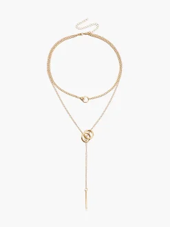 COMMENSE Double Circle Tassel Necklace* Necklaces|Accessories