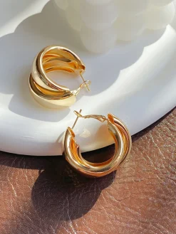 COMMENSE Double Hoop Earrings* Earrings|Accessories