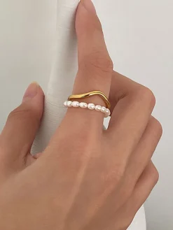 COMMENSE Double Layer Pearl Ring* Rings & Bracelets|Accessories