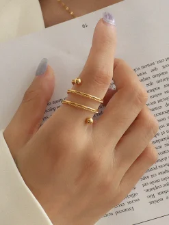 COMMENSE Double Layer Spring Rotating Ring* Rings & Bracelets|Accessories