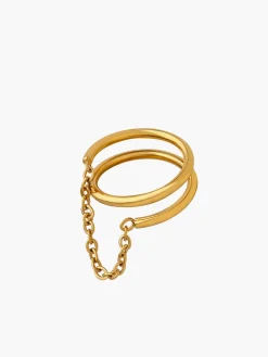 COMMENSE Double Layered Chain Decor Ring* Rings & Bracelets|Accessories