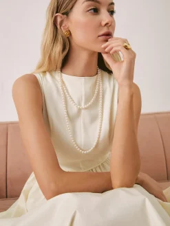 COMMENSE Double Layered Pearl Necklace* Necklaces|Accessories