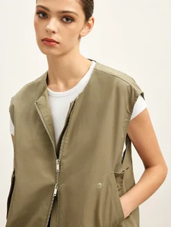 COMMENSE Double Zip Button Loose Vest* Outerwear|Vests