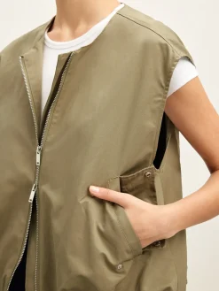 COMMENSE Double Zip Button Loose Vest* Outerwear|Vests