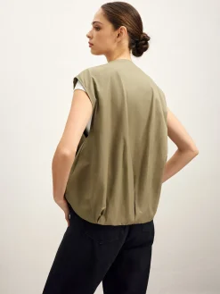 COMMENSE Double Zip Button Loose Vest* Outerwear|Vests