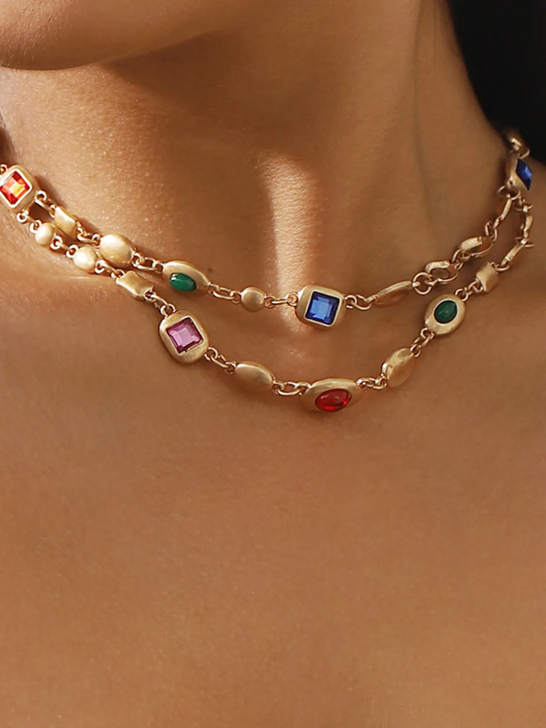 COMMENSE Double-Layer Colorful Beaded Necklace* Necklaces|Accessories