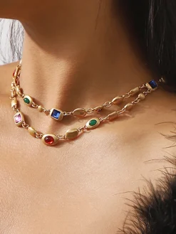 COMMENSE Double-Layer Colorful Beaded Necklace* Necklaces|Accessories