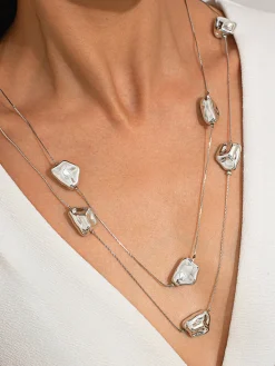 COMMENSE Double-Layer Irregular Stones Necklace* Necklaces|Accessories